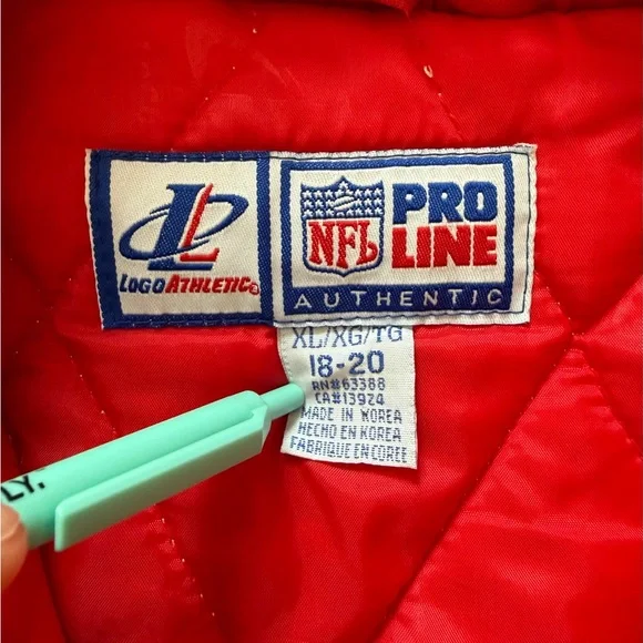 Vintage 90s Kansas City Chiefs NFL Pro Line Logo Athletic Jacket Youth XL Red - Picture 4 of 16